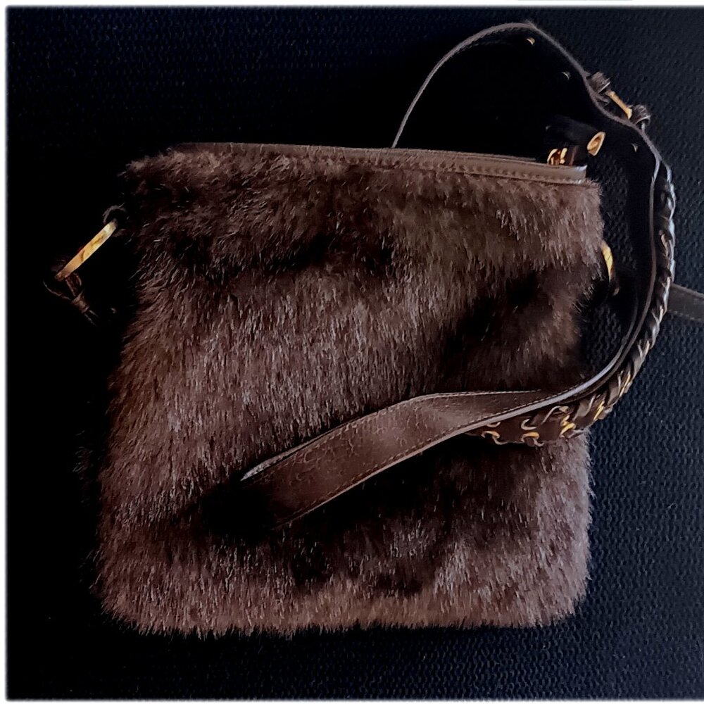 Tiannl Small Brown Fur Purse